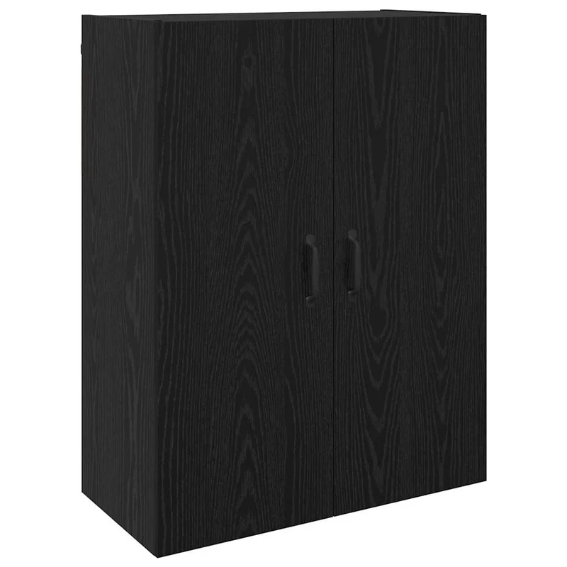 Lot de 2 armoires murales modernes avec 4 portes à charnières 69,5 x 34 x 90 cm en bois d'ingénierie chêne noir 02_0056057