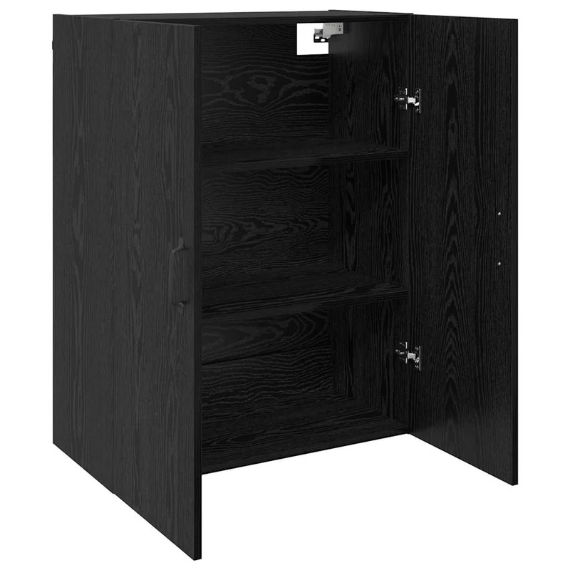 Lot de 2 armoires murales modernes avec 4 portes à charnières 69,5 x 34 x 90 cm en bois d'ingénierie chêne noir 02_0056057