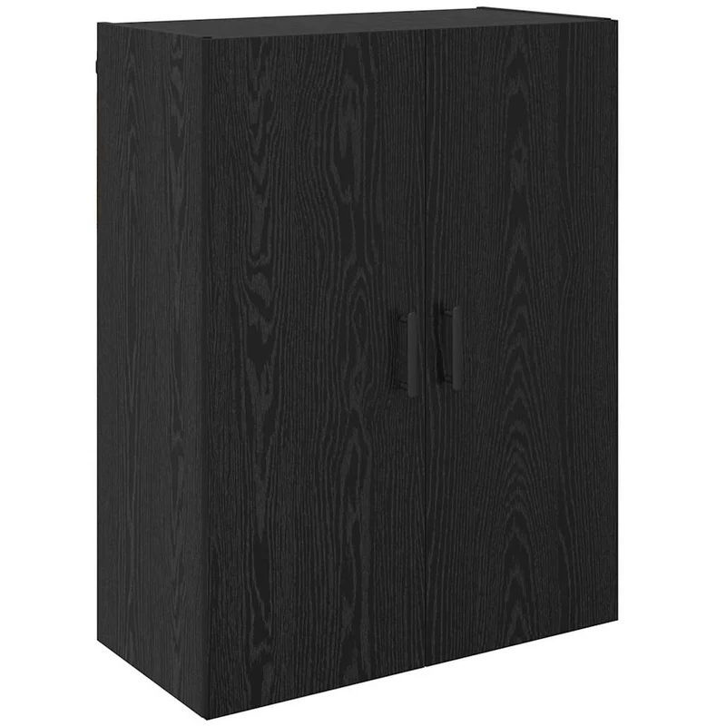 Lot de 2 armoires murales modernes avec portes à charnières 69,5 x 34 x 90 cm en bois d'ingénierie chêne noir 02_0056051