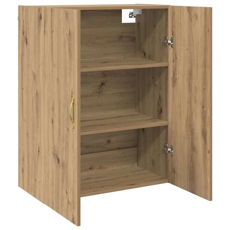 Lot de 2 armoires murales modernes avec 4 portes à charnières 69,5 x 34 x 90 cm en bois d'ingénierie chêne artisanal 02_0056044