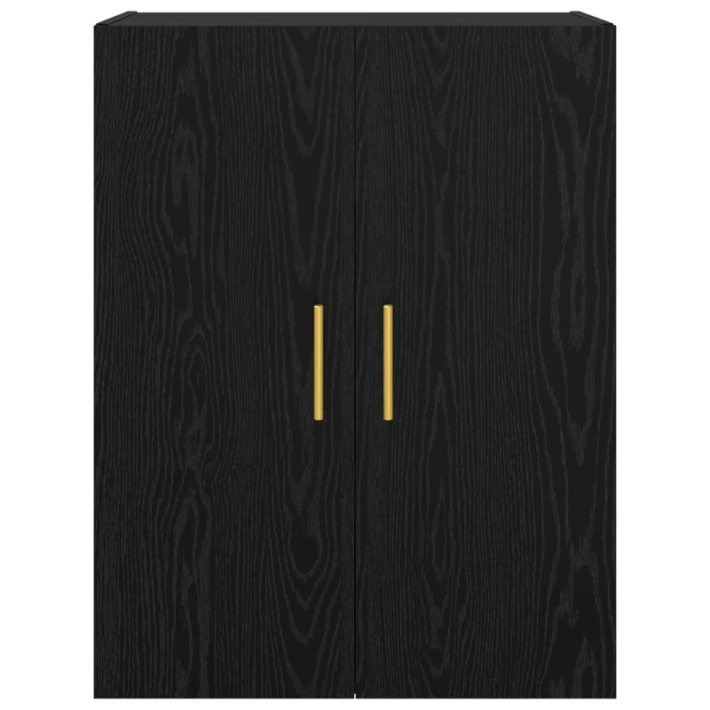 Lot de 2 armoires murales modernes avec 4 portes rangement optimisé 69,5 x 34 x 90 cm en bois d'ingénierie chêne noir 02_0056042