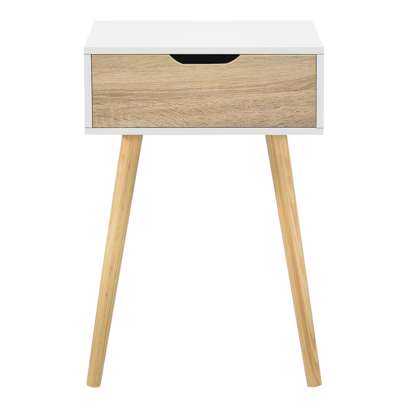 Lot de 2 tables d'appoint 60 x 40 x 30 cm blanc effet chêne 03_0009718