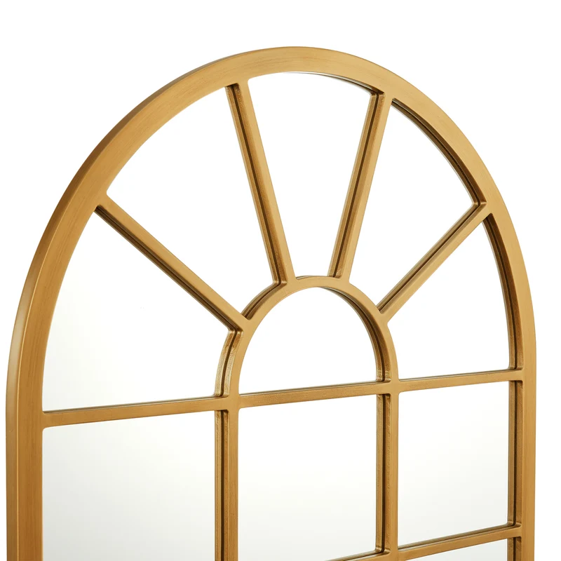 Miroir mural forme fenêtre arrondie 80 x 60 cm or 03_0007959