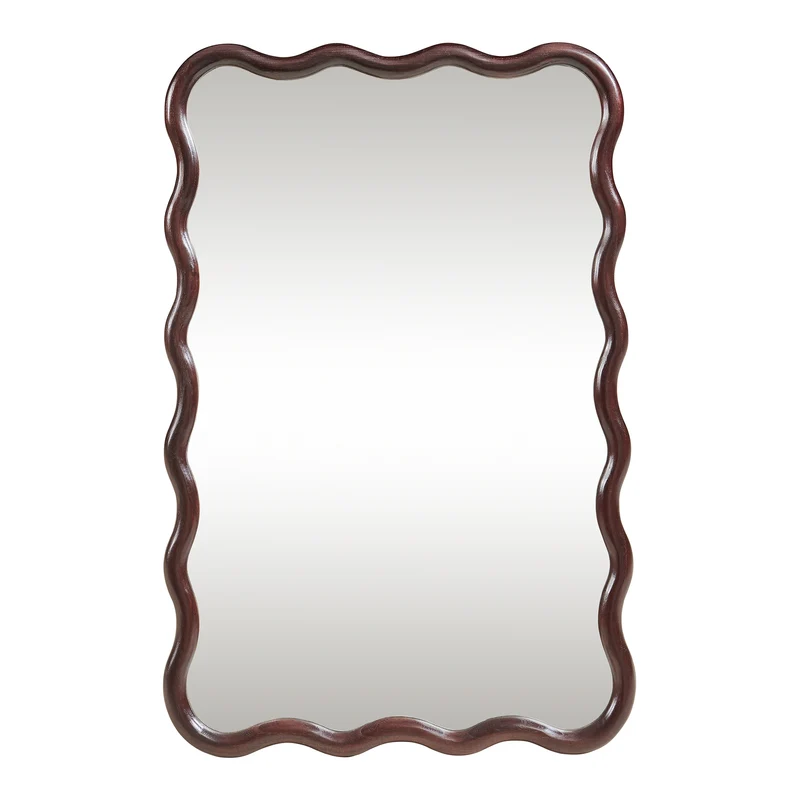 Miroir décoration moderne design mural 90 x 60 cm marron foncé 03_0010184