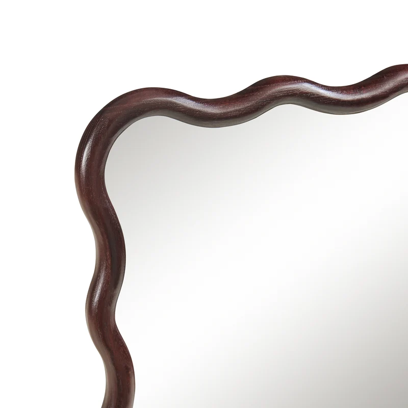 Miroir décoration moderne design mural 90 x 60 cm marron foncé 03_0010184