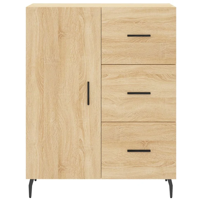 Buffet bahut commode armoire meuble de rangement organisateur cuisine salle de séjour salon haut sonoma 69,5 x 34 x 180 cm bois d'ingénierie marron 02_0034192