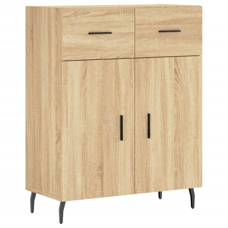 Buffet bahut commode armoire meuble de rangement organisateur cuisine salle de séjour salon haut sonoma 69,5 x 34 x 180 cm bois d'ingénierie marron 02_0034193
