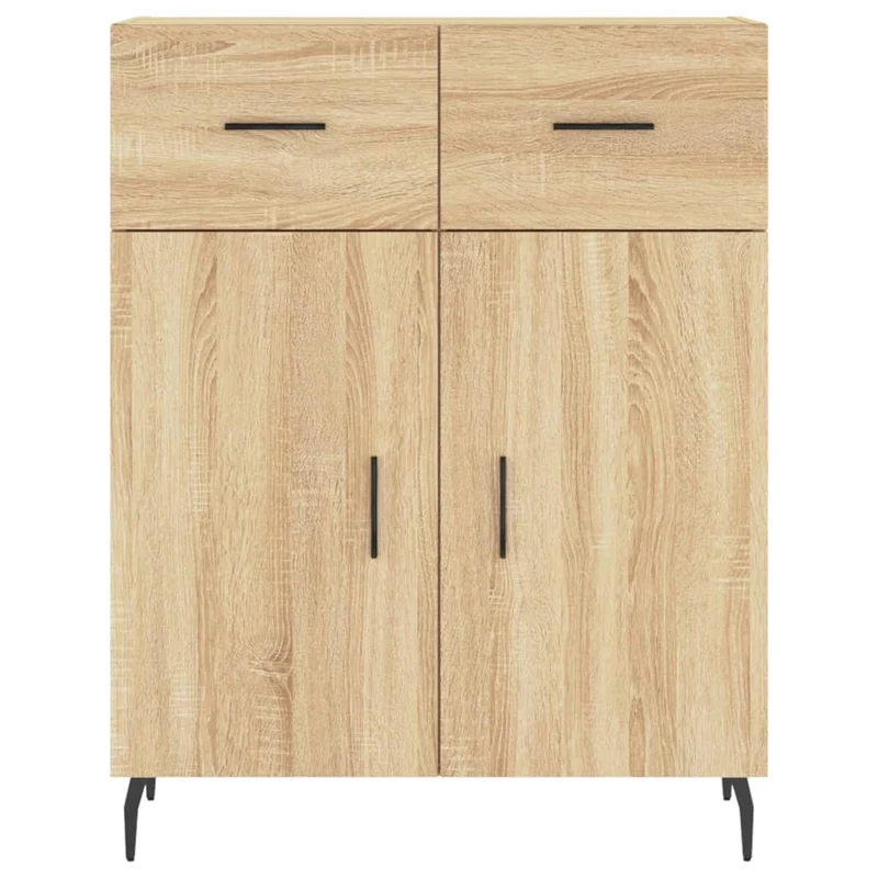 Buffet bahut commode armoire meuble de rangement organisateur cuisine salle de séjour salon haut sonoma 69,5 x 34 x 180 cm bois d'ingénierie marron 02_0034193