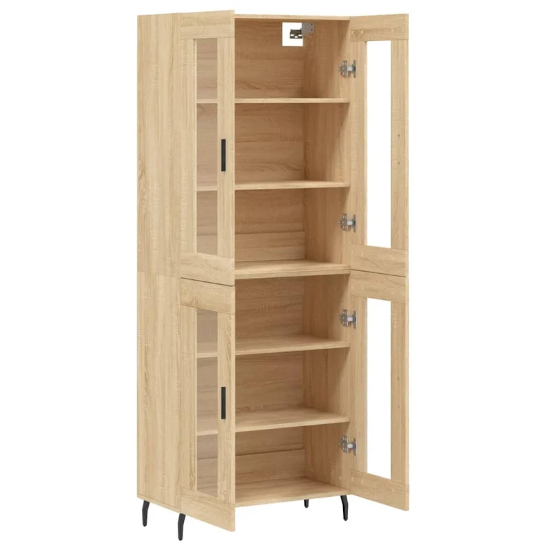 Buffet bahut commode armoire meuble de rangement organisateur cuisine salle de séjour salon haut sonoma 69,5 x 34 x 180 cm bois d'ingénierie marron 02_0034160