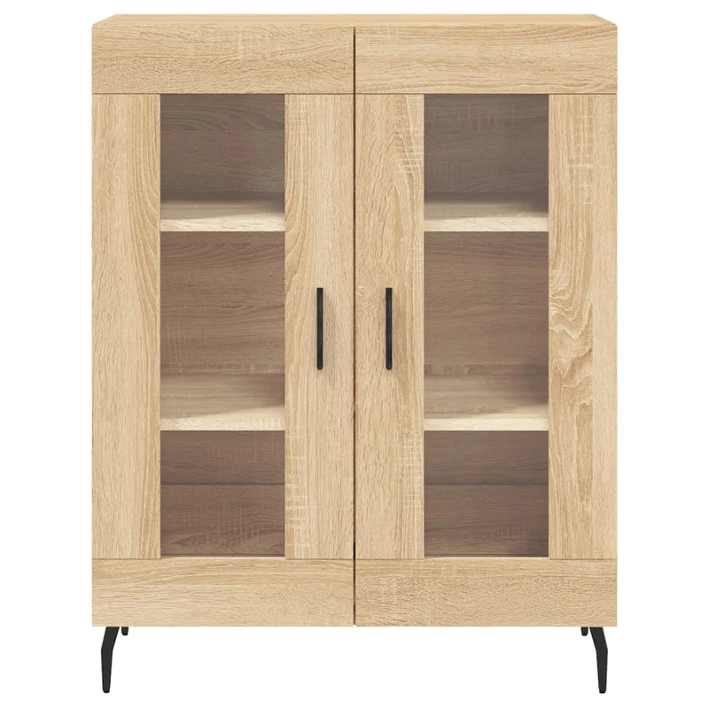 Buffet bahut commode armoire meuble de rangement organisateur cuisine salle de séjour salon haut sonoma 69,5 x 34 x 180 cm bois d'ingénierie marron 02_0034160