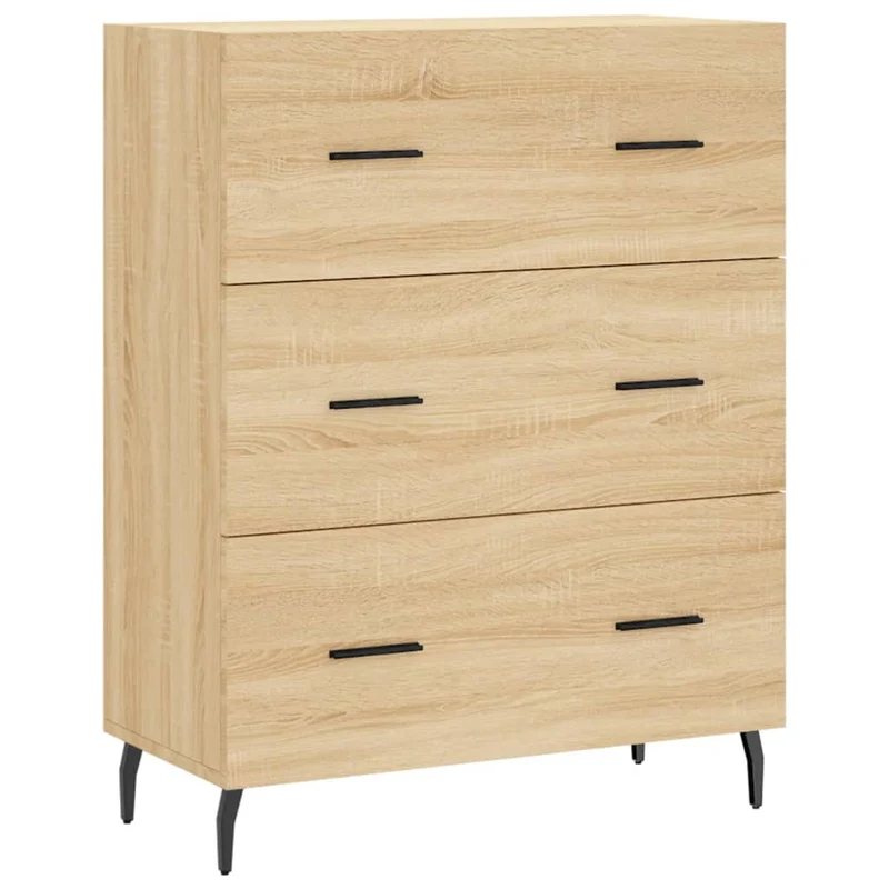 Buffet bahut commode armoire meuble de rangement organisateur cuisine salle de séjour salon haut sonoma 69,5 x 34 x 180 cm bois d'ingénierie marron 02_0034114