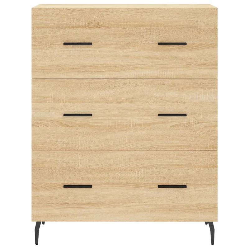 Buffet bahut commode armoire meuble de rangement organisateur cuisine salle de séjour salon haut sonoma 69,5 x 34 x 180 cm bois d'ingénierie marron 02_0034114