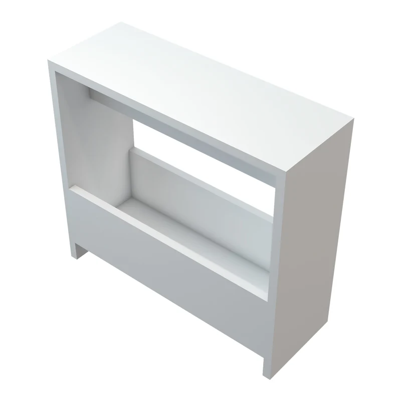Table d'appoint rectangulaire avec porte-revues 60 x 55 x 20 cm blanc 03_0008637