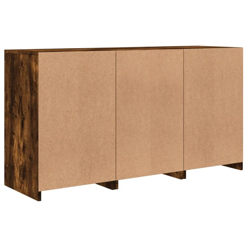 Buffet bahut commode armoire meuble de rangement organisateur cuisine salle de séjour salon avec lumières LED 123 x 37 x 67 cm marron 02_0029867