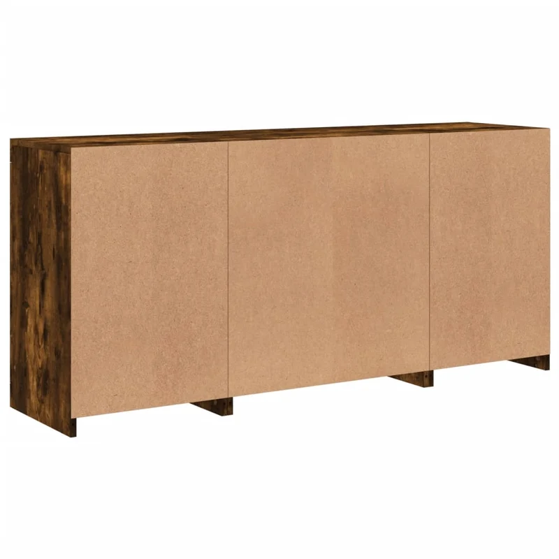 Buffet bahut commode armoire meuble de rangement organisateur cuisine salle de séjour salon avec lumières LED 142,5 x 37 x 67 cm marron 02_0029870