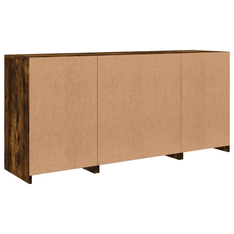 Buffet bahut commode armoire meuble de rangement organisateur cuisine salle de séjour salon avec lumières LED 142,5 x 37 x 67 cm marron 02_0029869