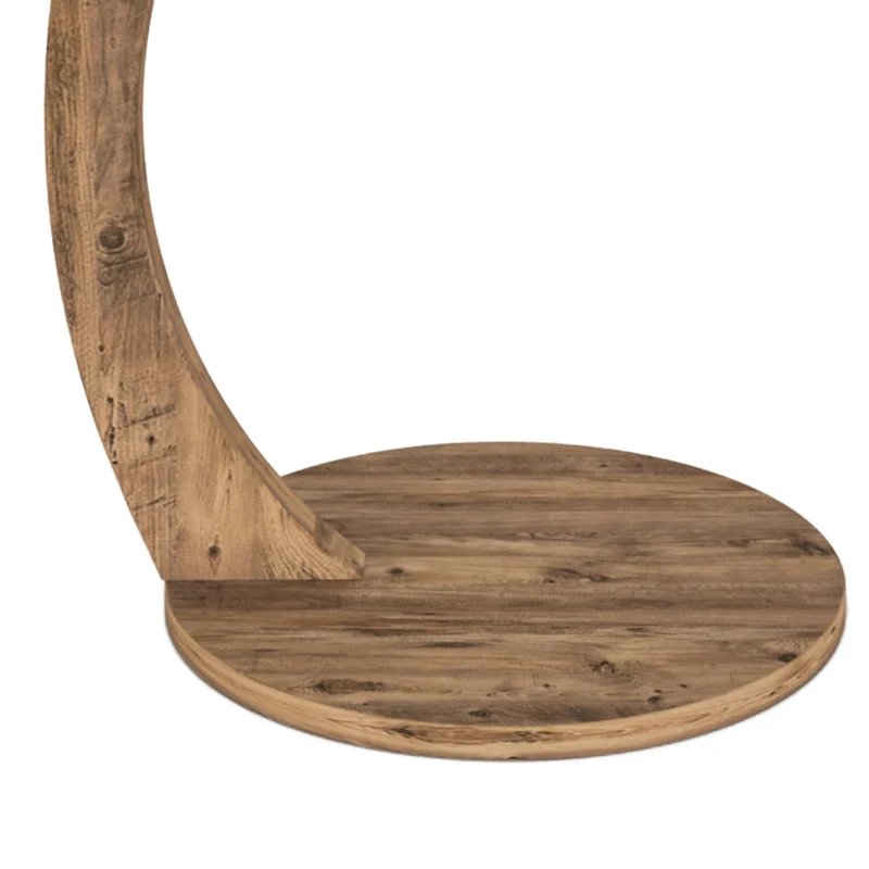 Table d'appoint ronde à roulettes 56 x 38 cm effet bois 03_0008665