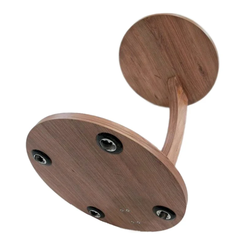 Table d'appoint ronde à roulettes 56 x 38 cm effet bois 03_0008665