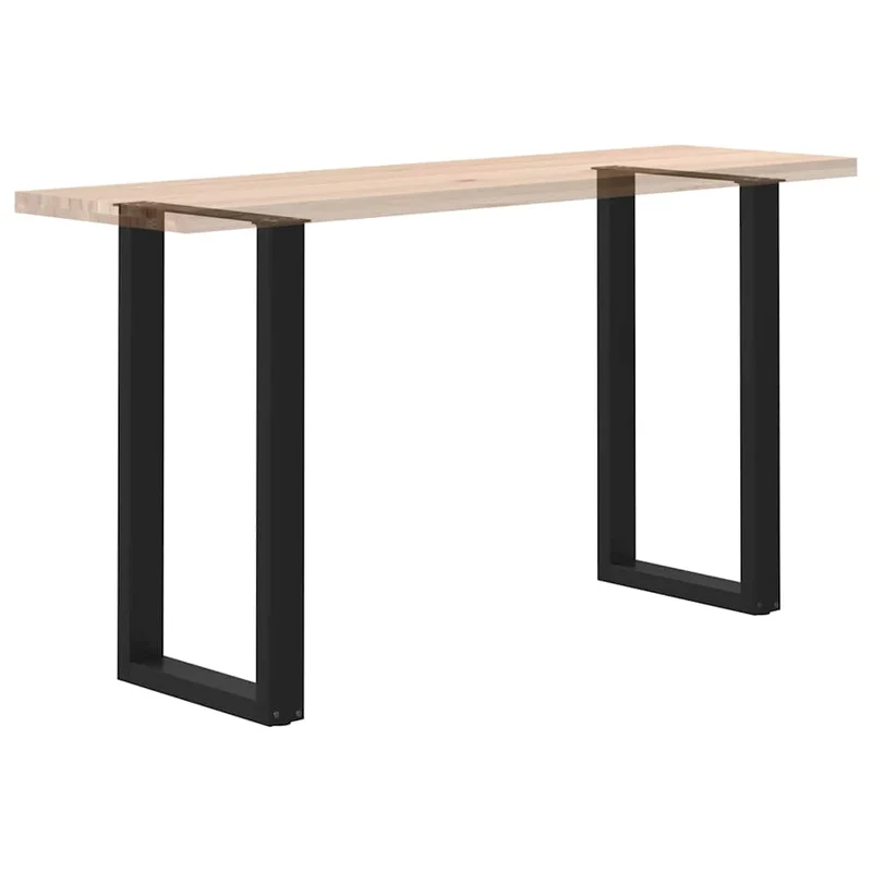 Lot de 2 pieds de table de bar en U réglables 50 x 90-91 cm design moderne en acier noir 02_0057460