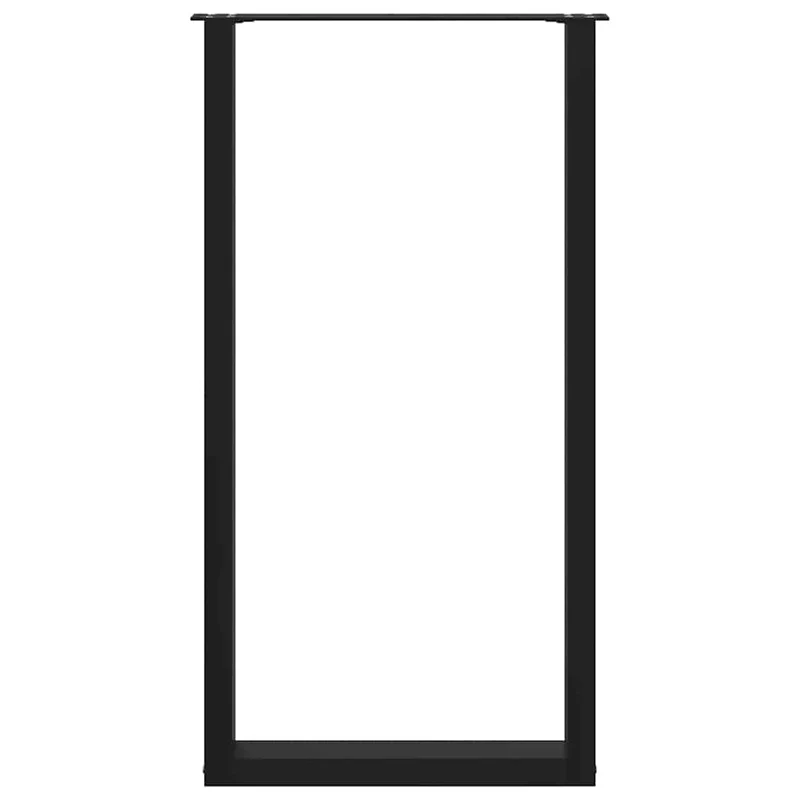 Lot de 2 pieds de table de bar en U 60 x 110 cm avec niveleurs réglables design moderne en acier noir 02_0057488