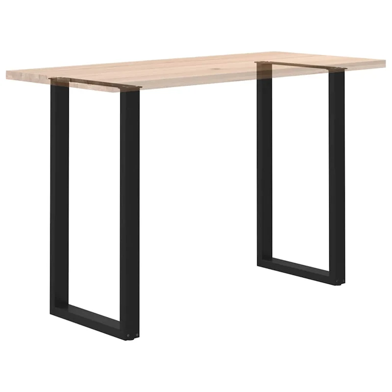 Lot de 2 pieds de table de bar en U 60 x 110 cm avec niveleurs réglables design moderne en acier noir 02_0057488
