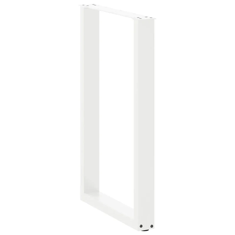 Lot de 2 pieds de table de bar en U 60 x 90 cm design moderne avec niveleurs réglables en acier blanc 02_0057465