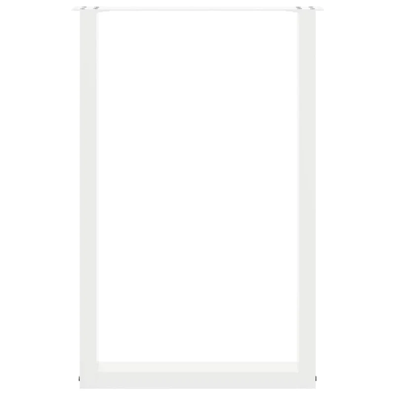 Lot de 2 pieds de table de bar en U 60 x 90 cm design moderne avec niveleurs réglables en acier blanc 02_0057465