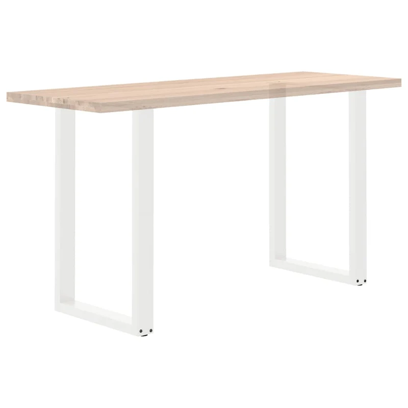 Lot de 2 pieds de table de bar en U 60 x 90 cm design moderne avec niveleurs réglables en acier blanc 02_0057465