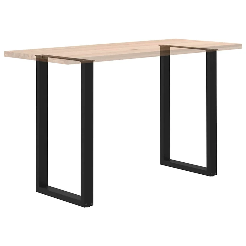 Lot de 2 pieds de table de bar en U réglables 60 x 100 cm design moderne fonctionnel en acier noir 02_0057476