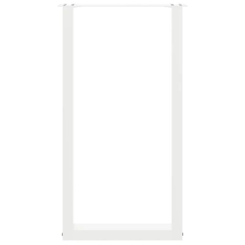 Lot de 2 pieds de table de bar en U réglables 50 x 90-91 cm design moderne en acier blanc 02_0057461