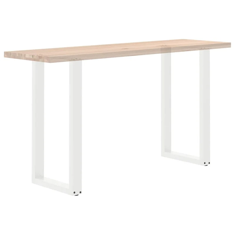 Lot de 2 pieds de table de bar en U réglables 50 x 90-91 cm design moderne en acier blanc 02_0057461