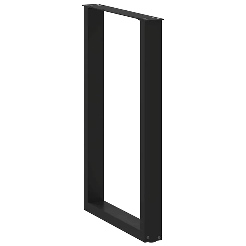 Lot de 2 pieds de table de bar en U 60 x 90-91 cm design moderne avec niveleurs pratiques en acier noir 02_0057464