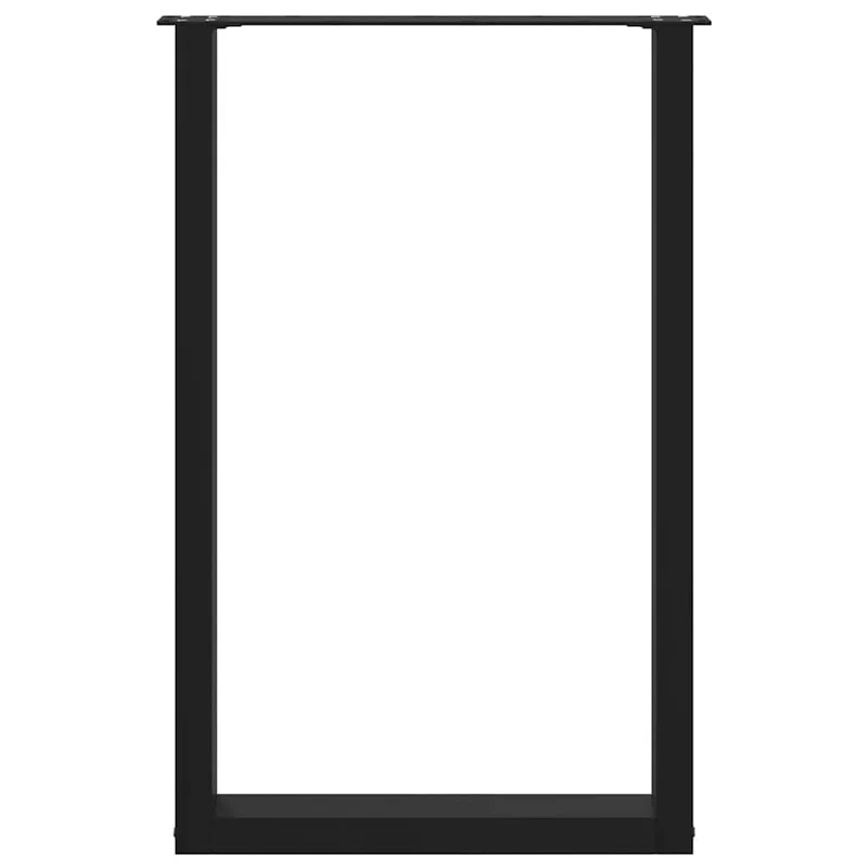 Lot de 2 pieds de table de bar en U 60 x 90-91 cm design moderne avec niveleurs pratiques en acier noir 02_0057464