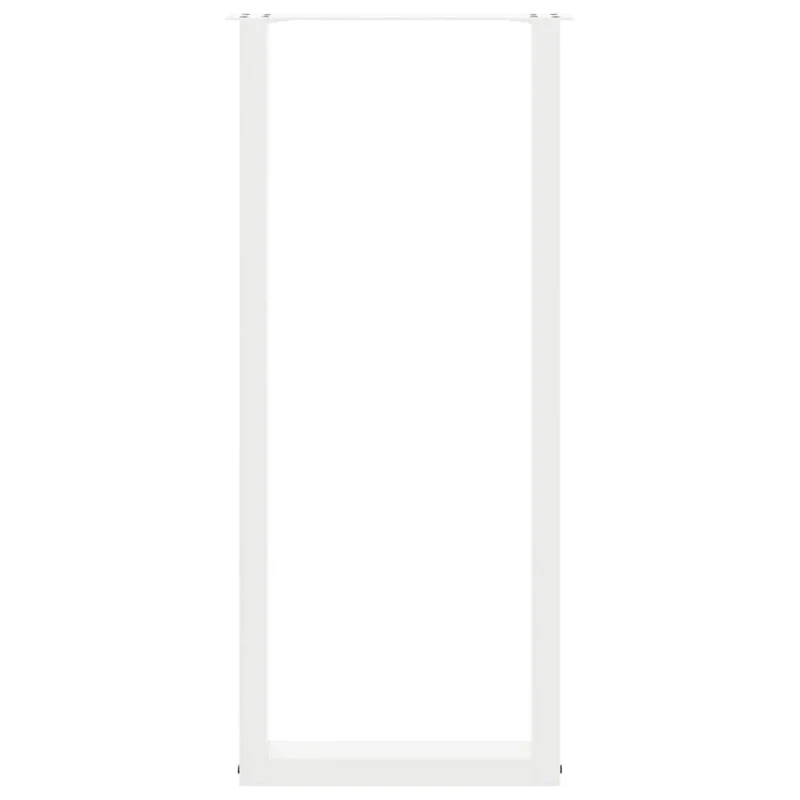 Lot de 2 pieds de table de bar en U 40 x 110-111 cm esthétiques modernes avec niveleurs réglables en acier blanc 02_0057481