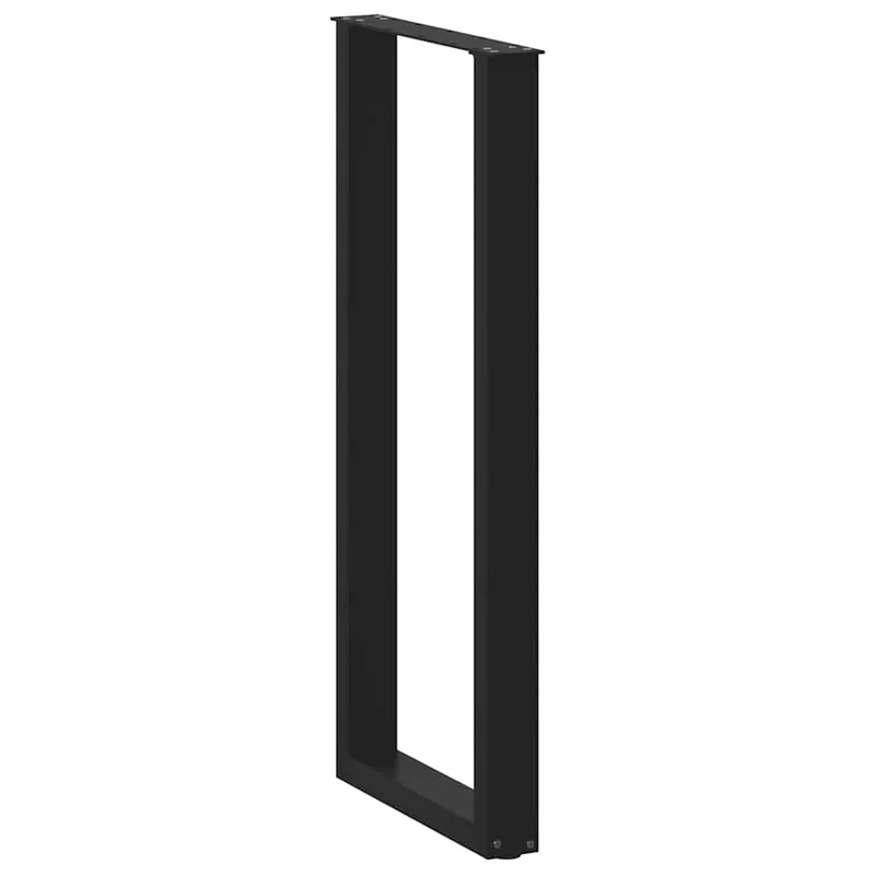 Lot de 2 pieds de table de bar en U ajustables 40 x 110-111 cm en acier thermolaqué noir 02_0057480