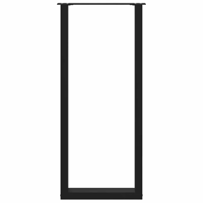Lot de 2 pieds de table de bar en U ajustables 40 x 110-111 cm en acier thermolaqué noir 02_0057480