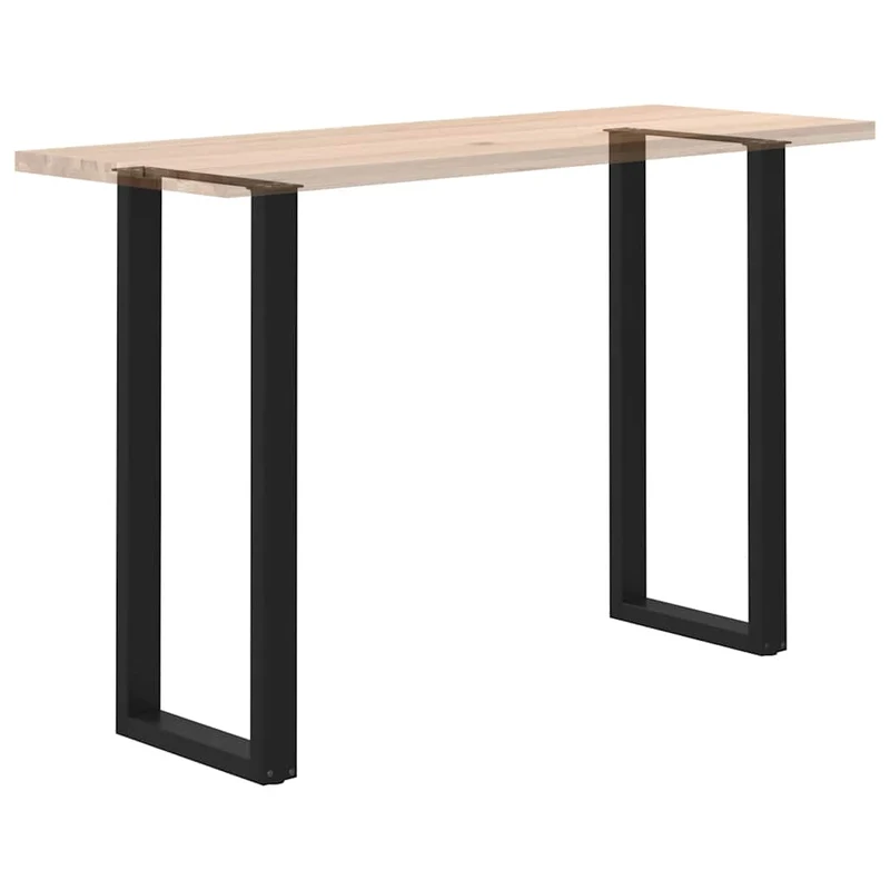Lot de 2 pieds de table de bar en U ajustables 40 x 110-111 cm en acier thermolaqué noir 02_0057480