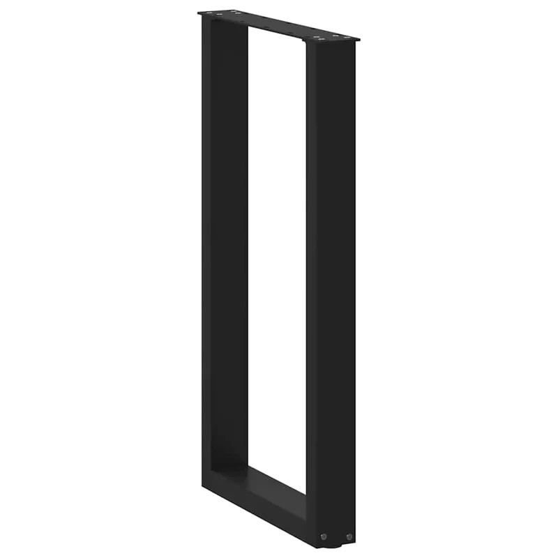 Lot de 2 pieds de table de bar en U réglables 40 x 90-91 cm design moderne en acier noir 02_0057456