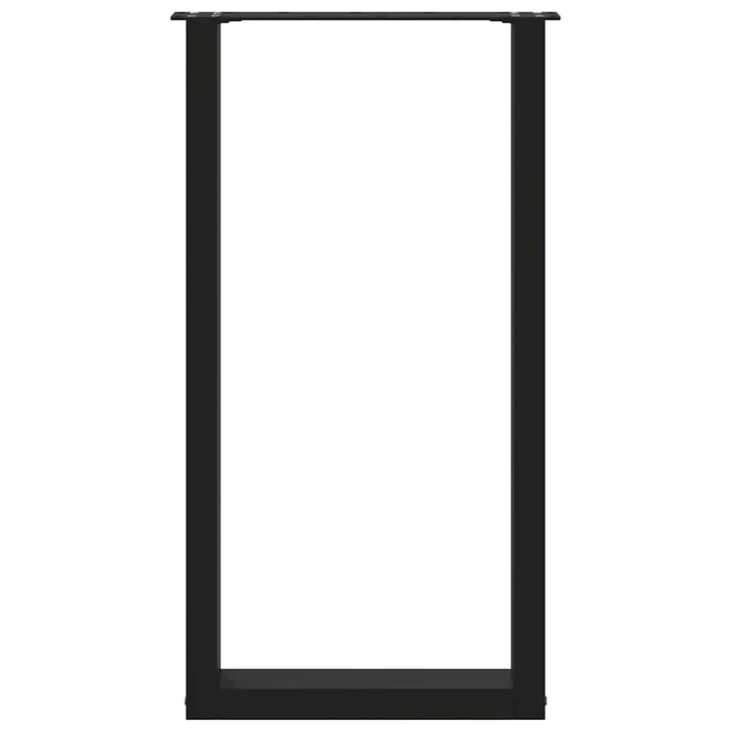 Lot de 2 pieds de table de bar en U réglables 40 x 90-91 cm design moderne en acier noir 02_0057456