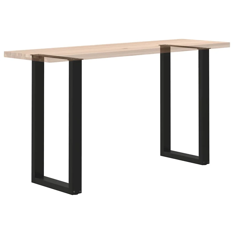 Lot de 2 pieds de table de bar en U réglables 40 x 90-91 cm design moderne en acier noir 02_0057456