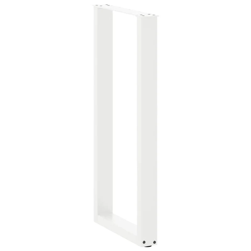 Lot de 2 pieds de table de bar en U ajustables 40 x 100-101 cm esthétique moderne finition mate en acier blanc 02_0057469