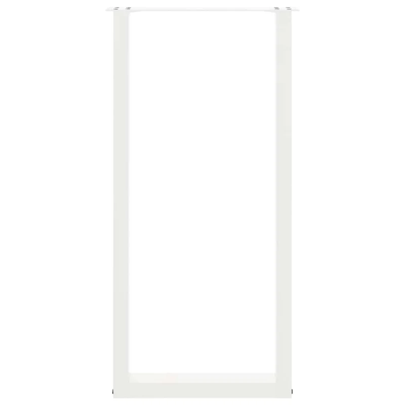 Lot de 2 pieds de table de bar en U ajustables 40 x 100-101 cm esthétique moderne finition mate en acier blanc 02_0057469