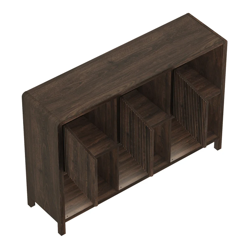 Commode meuble de rangement pratique entrée salon chambre 76,5 x 110 x 30 cm MDF effet noyer marron 03_0009301