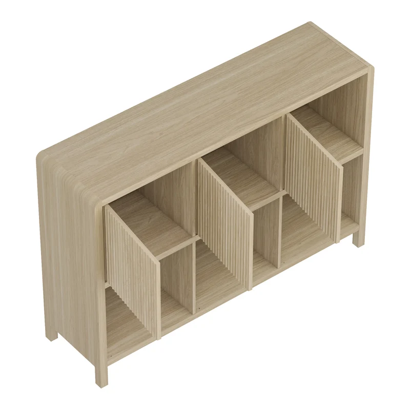 Commode meuble de rangement pratique entrée salon chambre 76,5 x 110 x 30 cm effet chêne 03_0009300
