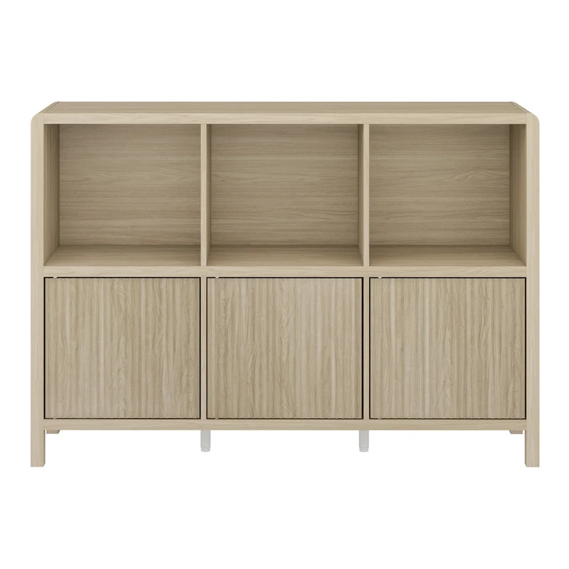 Commode meuble de rangement pratique entrée salon chambre 76,5 x 110 x 30 cm effet chêne 03_0009300