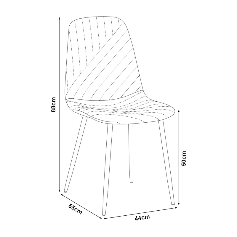 Lot de 4 chaises de salle à manger 88 x 44 x 55 cm moderne design robuste beige 03_0009839