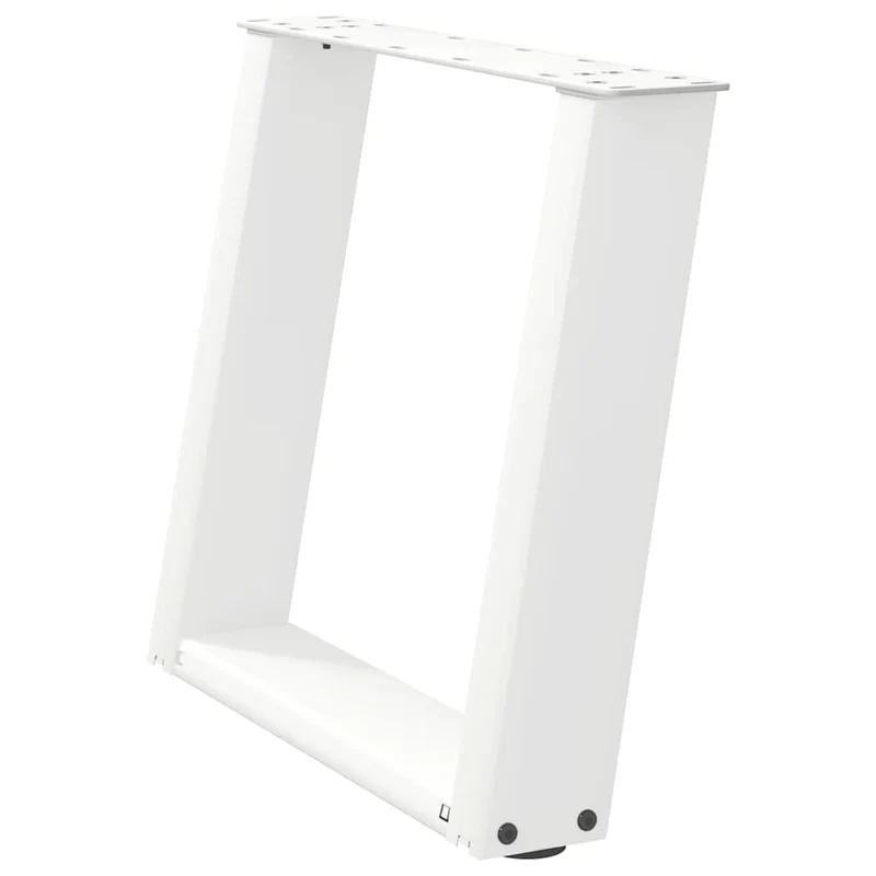 Lot de 2 pieds de table basse en U inclinés adaptables 50 x 42-43 cm en acier blanc 02_0057049
