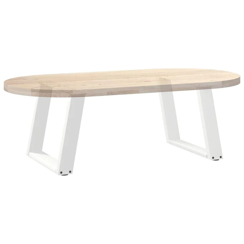 Lot de 2 pieds de table basse en U inclinés adaptables 50 x 42-43 cm en acier blanc 02_0057049