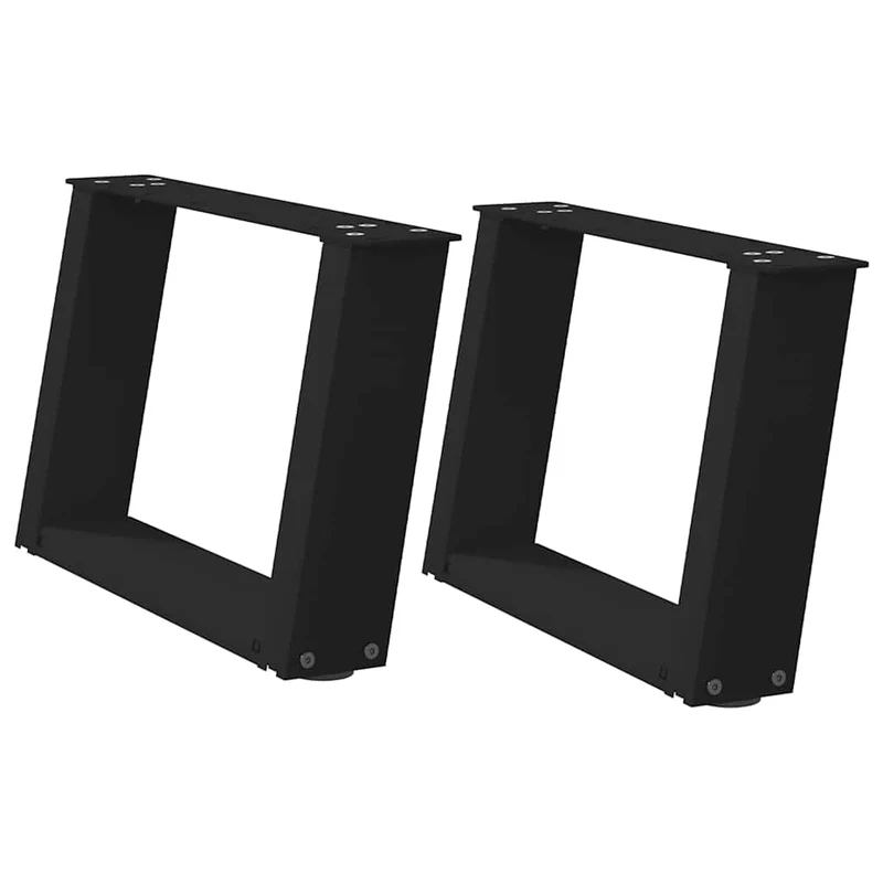 Lot de 2 pieds de table basse en U noirs acier 40 x 30 cm robustes et esthétiques style moderne 02_0057025