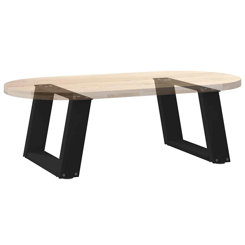 Lot de 2 pieds de table basse en U noirs acier 40 x 30 cm robustes et esthétiques style moderne 02_0057025